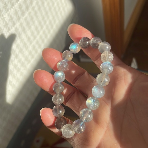 labradorite 10mm beads bracelet - Picture 4 of 8